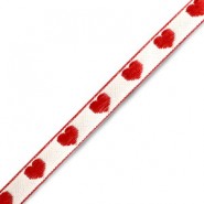 Schmuckband mit Herzen White-red